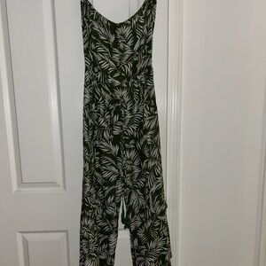 Forever 21 Green Leaf Print Jumpsuit